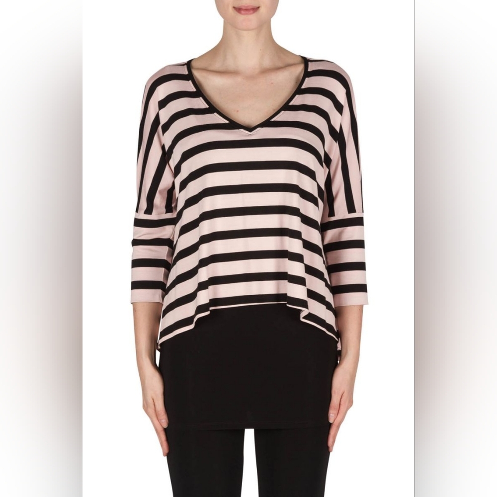 Joseph Ribkoff Black/Pink Tunic Style 181307 Size 12